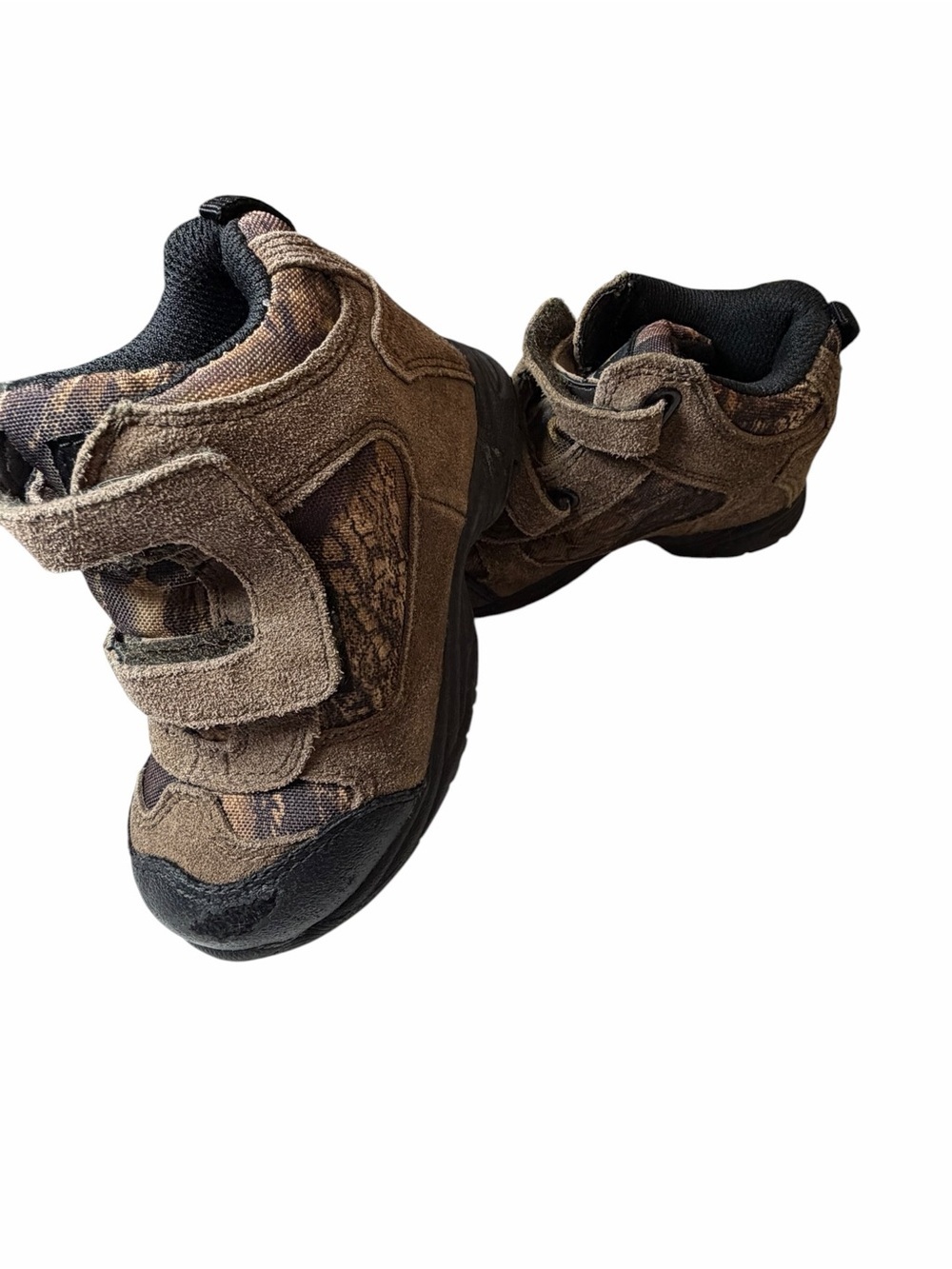 Kids Brown Outdoor Suede Velcro Boots